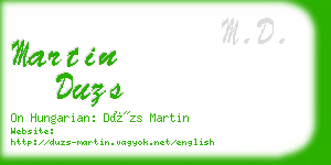 martin duzs business card